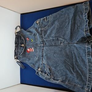 Disney Blue Denim Overalls with Embroidered Details